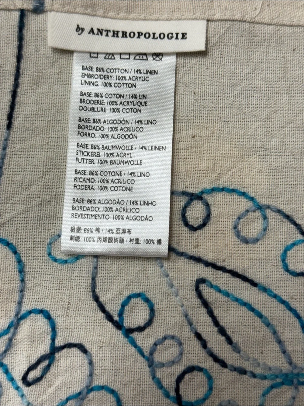 Anthropologie Embroidered Gretta Curtain
